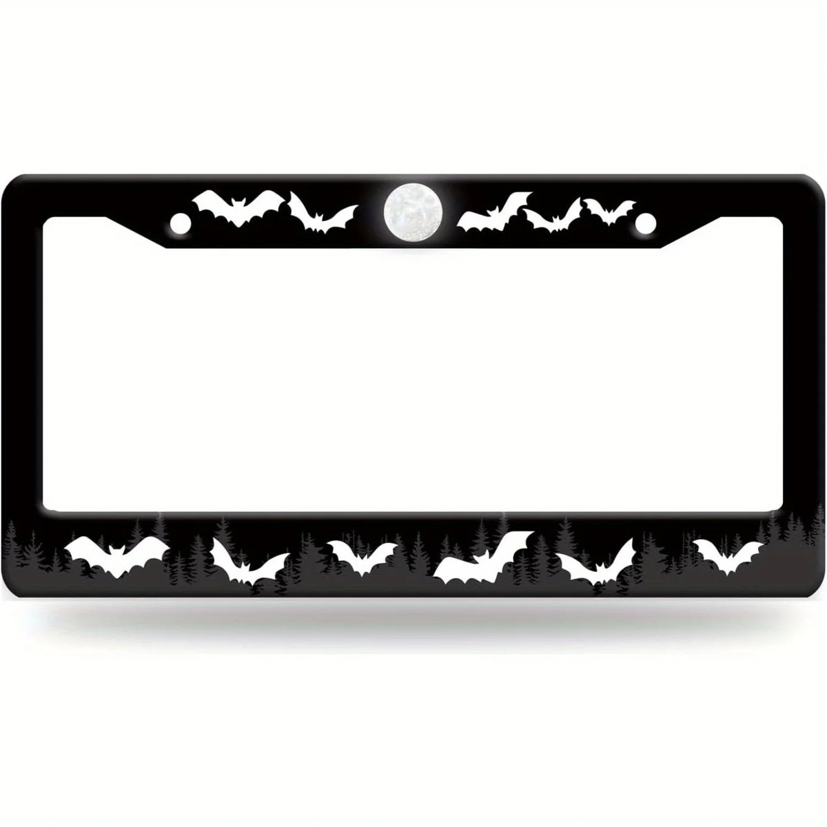 Bat & Full Moon Stainless Steel License Plate Frame License Plate Frame HIP 1