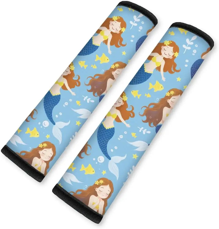 2-Pack Mermaid Car Seat Belt Cover Pads – Soft Neoprene Cushions Seat Belt Cover HIP