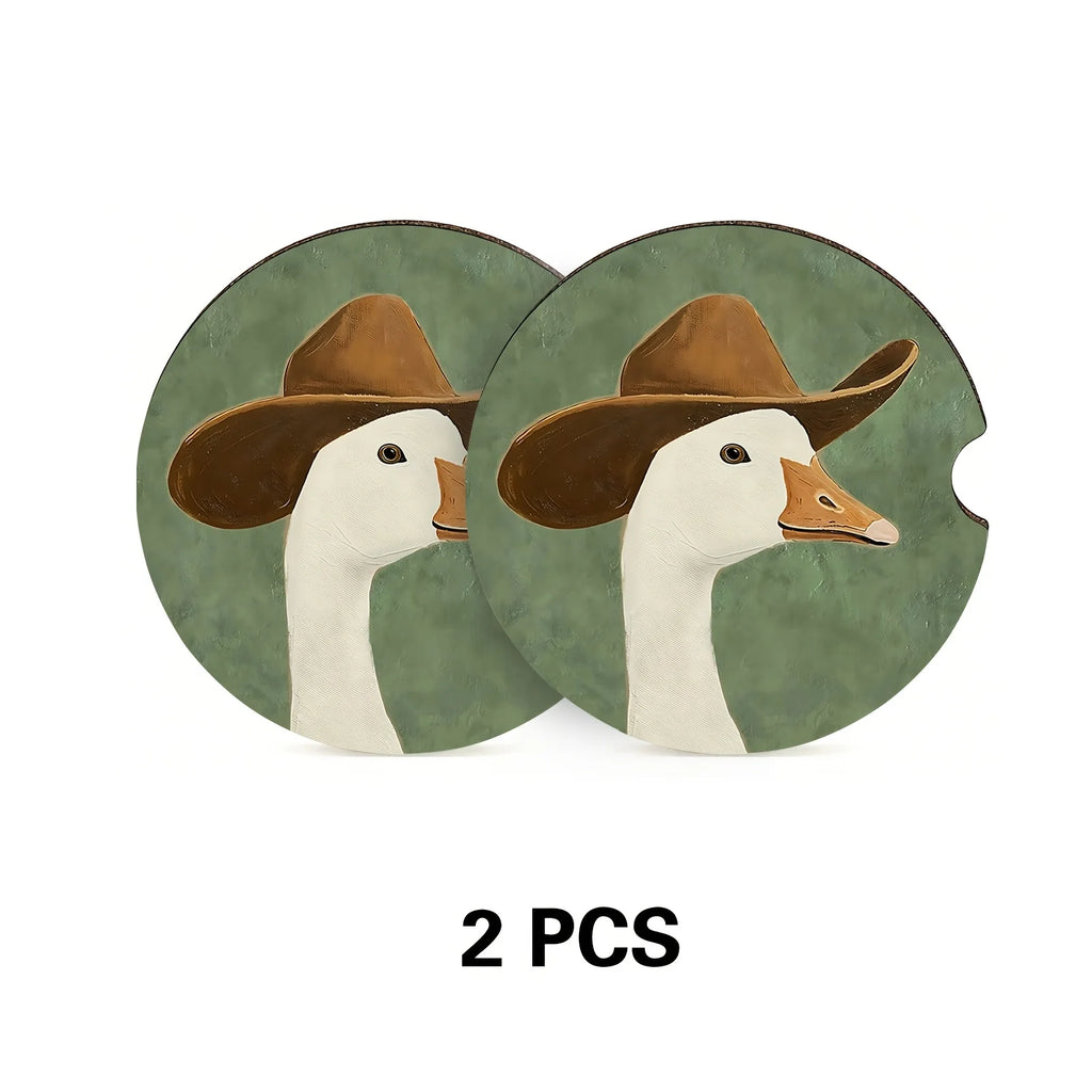 Cowboy Goose Car Cup Holder Mats – Set of 2 Non-Slip Coasters Car Cup Holder Mats HIP black Other