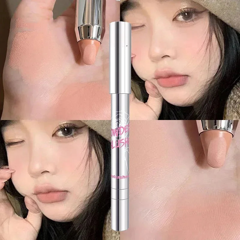 Pink Blush Pencil Facial Cheek Expanding & Shrinking Color Rouge Shadow Pen Cream Blush Sweet Cool Girl Style Korea Makeup Stick HIP 03