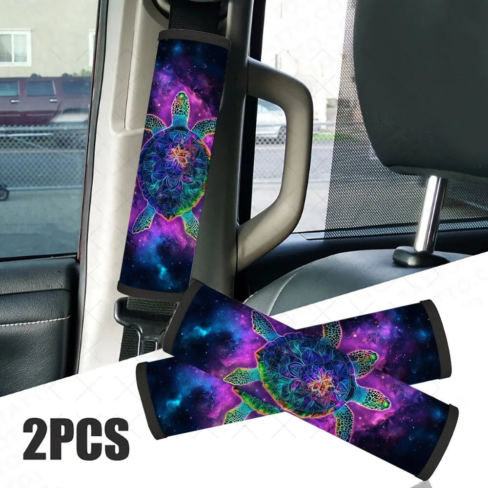 Sea Turtle Car Seat Belt Covers – Galactic & Mandala 2pcs Seat Belt Cover HIP