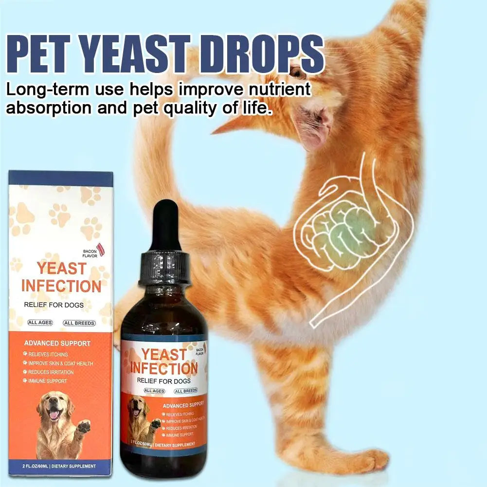 60ml Pet Yeast Drops for Dogs Cats Digestive Enzyme Probiotics for Pet Gut Health Relief for Constipation Diarrhea Supplements HIP