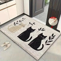 Cat Print Non-Slip Machine Washable Doormat Rug Decorative Doormat Rug HIP 1 50x80cm-Felt