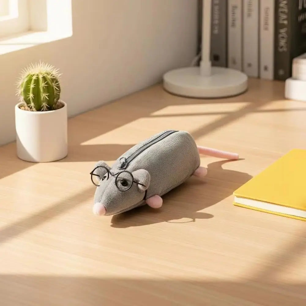 Cartoon Mouse Pencil Bag – Large Capacity Plush Stationery Pouch Novelty Pencil Case HIP