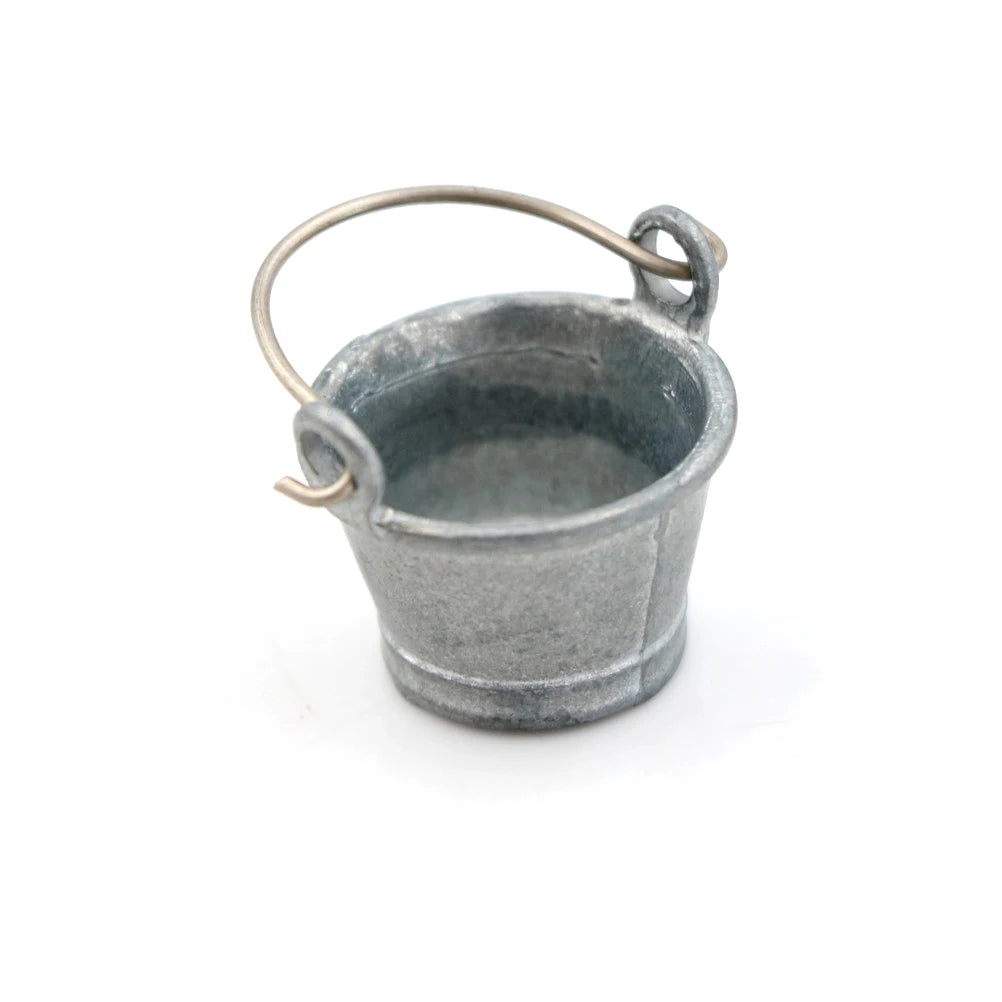1:12 Miniature Metal Bucket – Dollhouse Kitchen Decor Dollhouse Miniature HIP