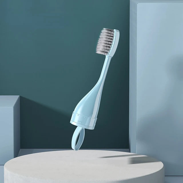 1PC Portable Folding Toothbrush Travel Toothbrush Set Creative Tooth Clean Tools Can Hold Toothpaste HIP Normal- head BU