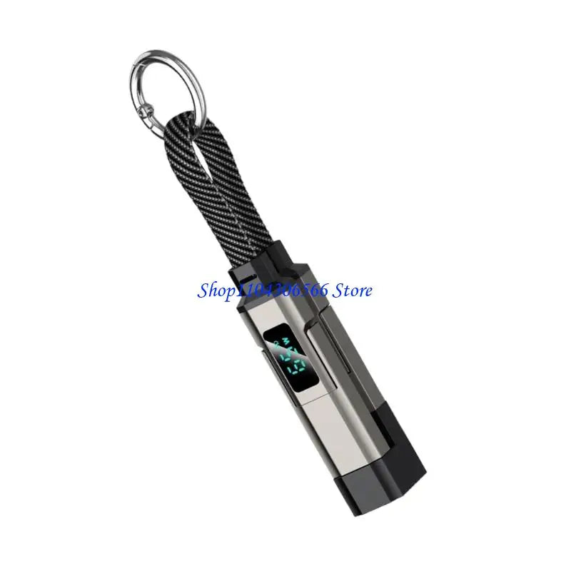 Keychain USB-C Cable – Digital Display & Zinc Alloy | 40Gbps USB-C Keychain Cable HIP