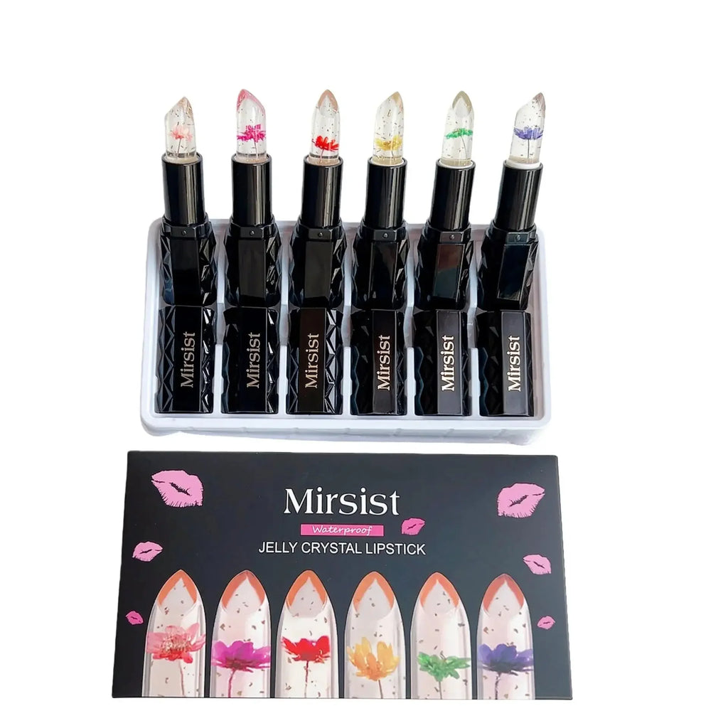 6-Pc Crystal Jelly Color-Changing Lipstick Set – Long Lasting Color-Changing Lipstick HIP