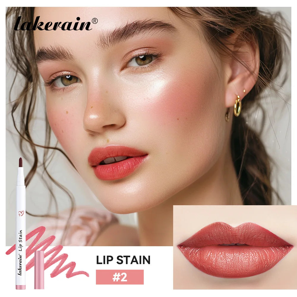 6Colors Lip Stain Pencil Liquid Lip Liner Waterproof Plumping Lip Tint Natural Matte Nude Brown Long Lasting Beauty Makeup Pen HIP