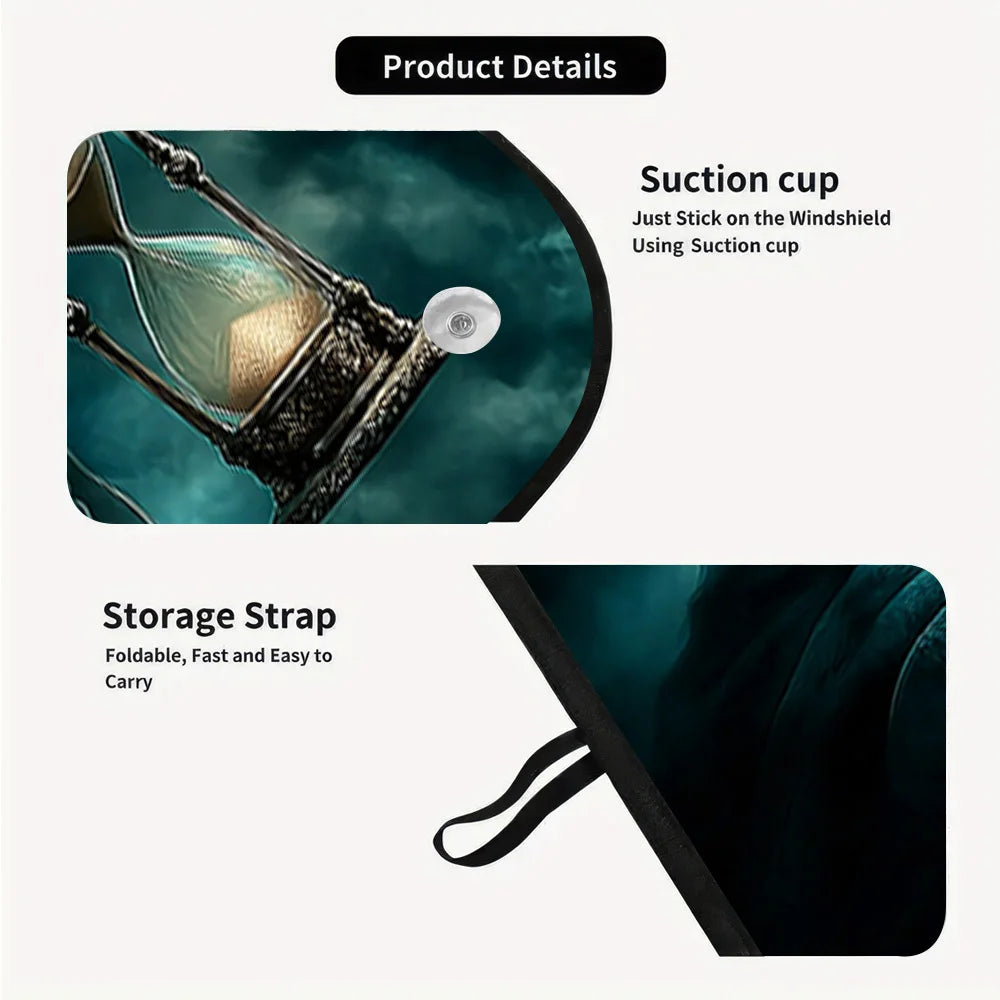Halloween Dark Hooded Figure Car Sunshade – Foldable Car Sunshade HIP