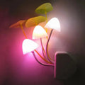 Novelty Mushroom Fungus Night Light EU & US Plug Light Sensor 220V 3 LED Colorful Mushroom Lamp Led Night Lights HIP US