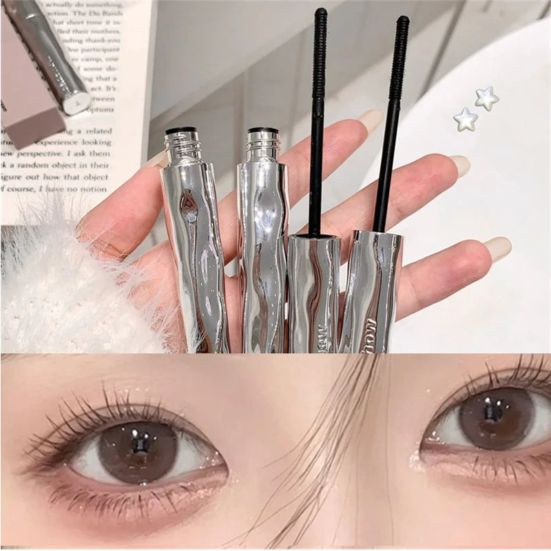 Silver Silk Fiber Matte Mascara Makeup Ultra-Fine Brush Lengthens Eyelashes Waterproof Fast Dry Eyelash Extension Mascara Makeup HIP
