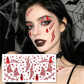 Universal Red Black Bloodstain Face Eye Gem Decals Horror Cosplay Party Decor Stickers Halloween 3D Face Rhinestone Stickers HIP Red