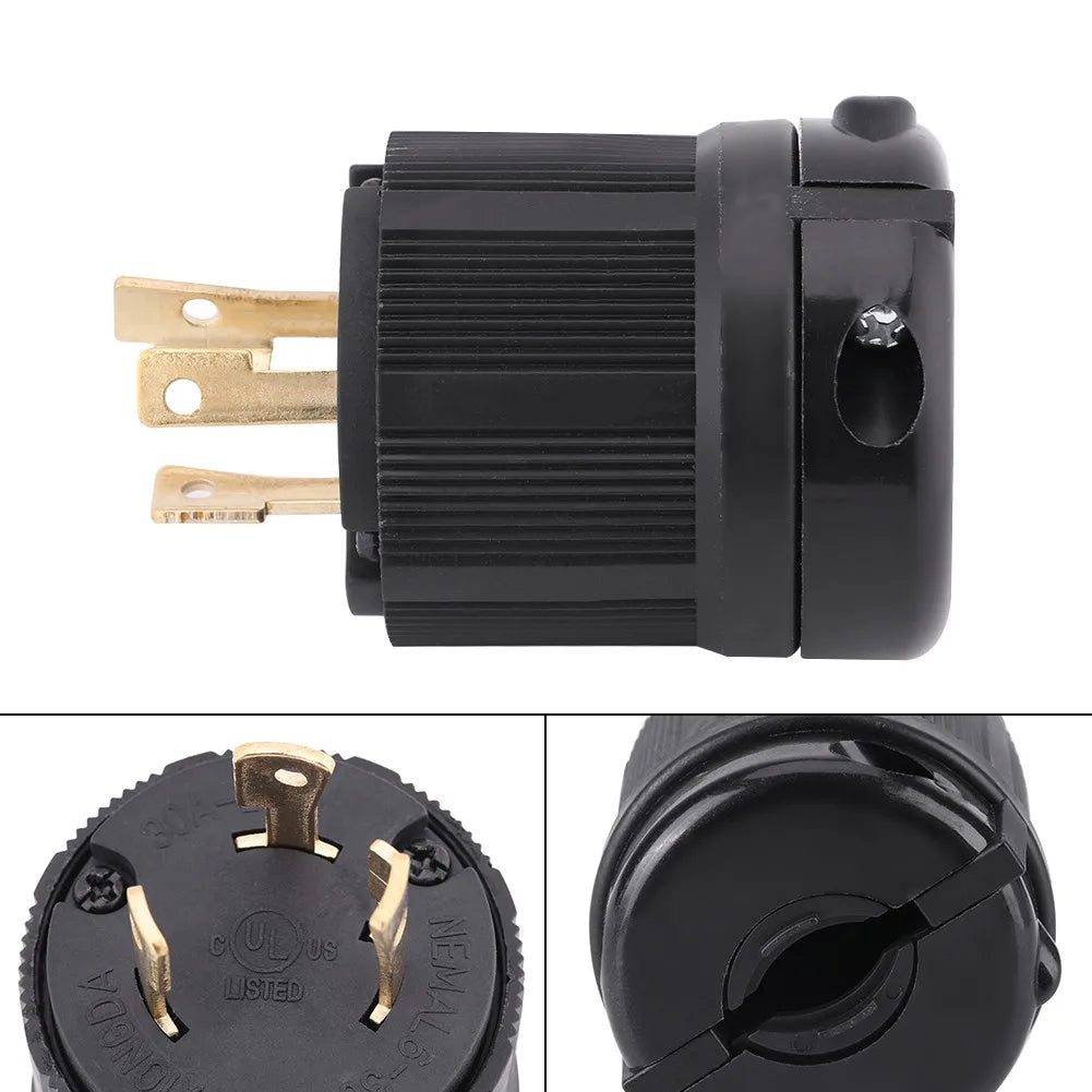 NEMA L6-30P Plug Plug Connector Twist Lock Generator Plug NEMA L6-30P 30A 250V 3 Wire Twist Lock Electrical Plug Connector HIP