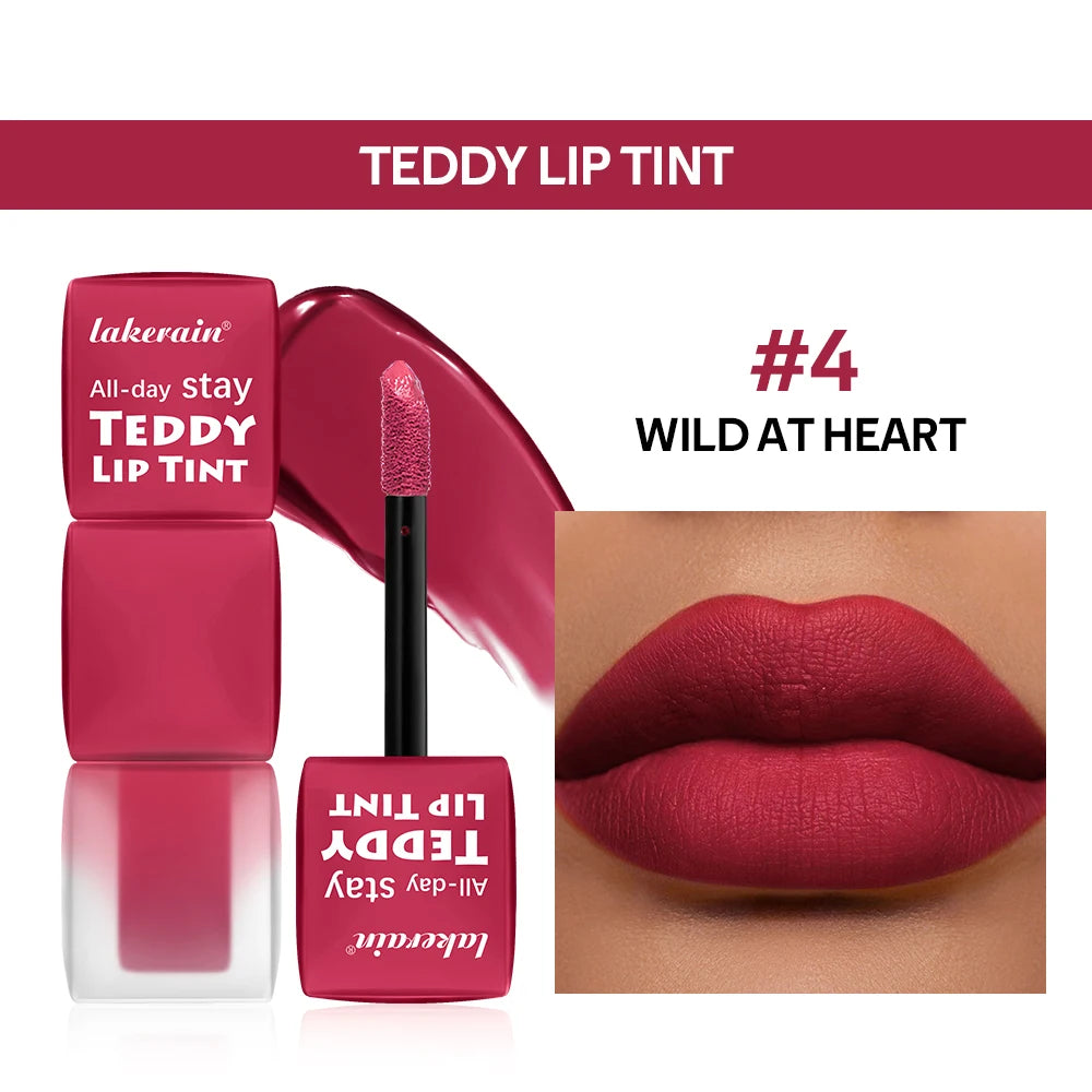 Teddy Tint Lip Color Tear Lip Gloss Super Stay Long-Lasting Coloring 12H Matte Texture Waterproof Lip Stain Lipstick Cosmetics HIP 4Wild At Heart