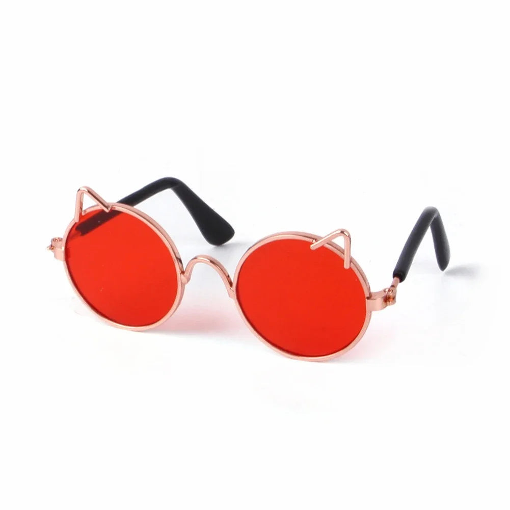 Pet Glasses Small Pet Sunglasses Stylish Pet Sunglasses for Dogs Cats Fashionable Eyewear for Sun Wind Lightweight HIP B Bright Red