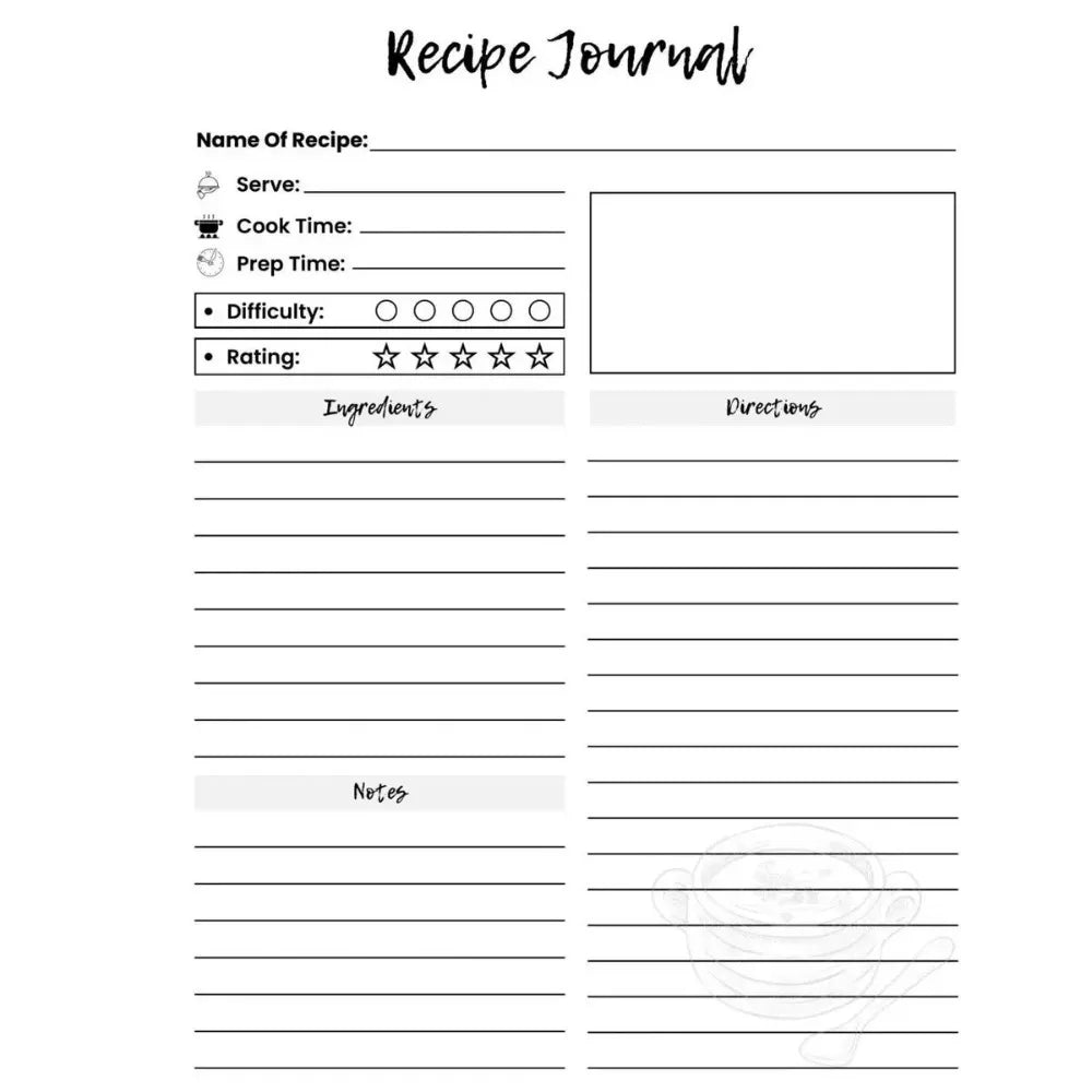 Cartoon Recipe Notebook Spiral Hardcover Meal Planner Recipe Notebook HIP