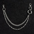 Punk Silver Metal Waist Chain Belt – Unisex for Jeans & Pants Metal Chain Belt HIP Silvery Chain only