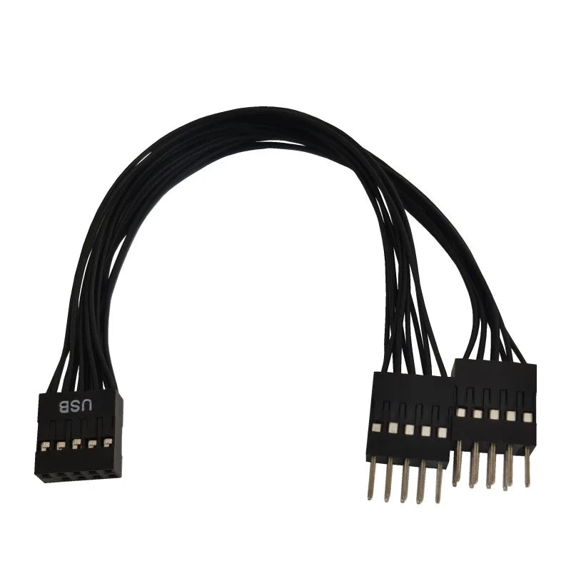 USB 2.0 9-Pin 1-to-2 Splitter Cable – Motherboard Adapter USB Splitter Cable HIP