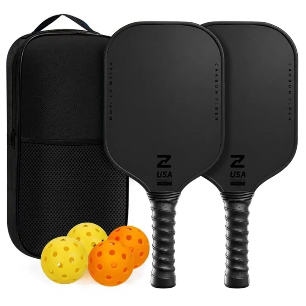 T700 Carbon Fiber Pickleball Paddle – USAPA Approved Pickleball Paddle HIP Black - Set