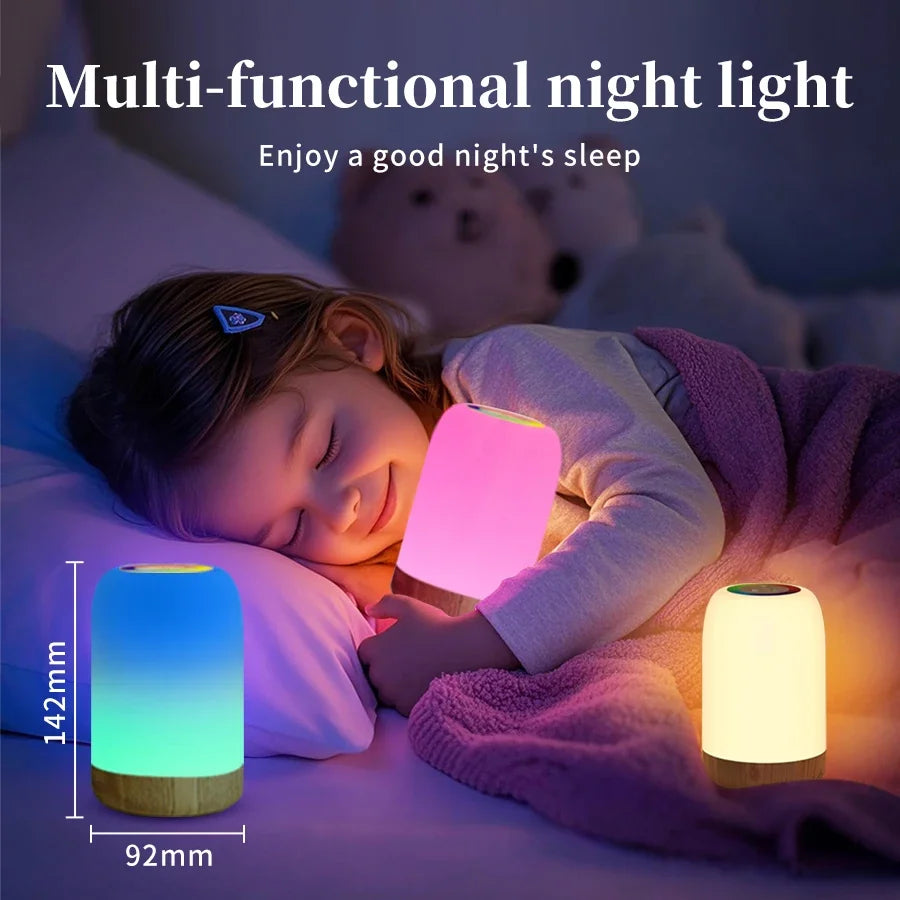 Rechargeable LED Table Lamp RGB Dimmable Touch Bedside Lamp Timer Reading Night Light Bedroom Living Room Decor Nursery Gifts HIP