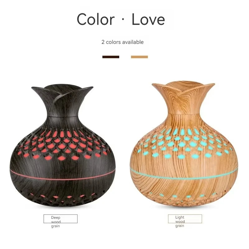 Wood Grain Mini USB Humidifier & Aroma Diffuser 300ml Ultrasonic Humidifier Diffuser HIP