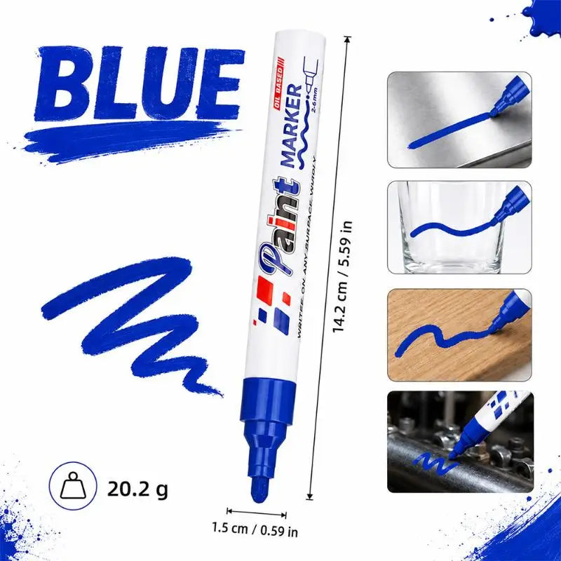 Oil-Based Paint Marker – Waterproof Permanent Multi-Surface Pen Paint Marker Pen HIP Blue