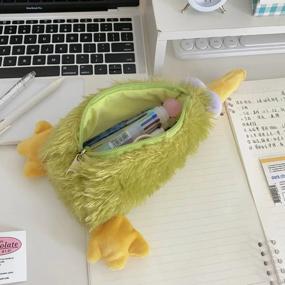 Redbreast Plush Pencil Case – Large Capacity Cartoon Pen Bag Plush Pencil Case HIP