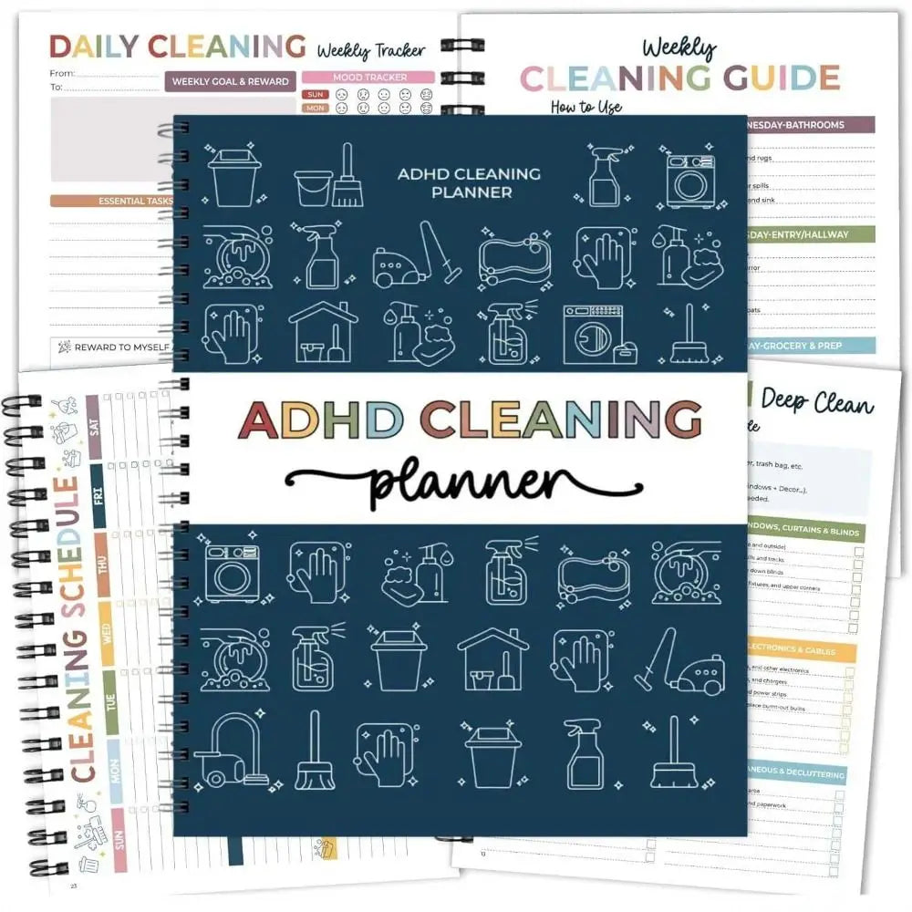 ADHD-Friendly Daily Weekly Monthly Cleaning Planner Organizer Cleaning Schedule Planner HIP