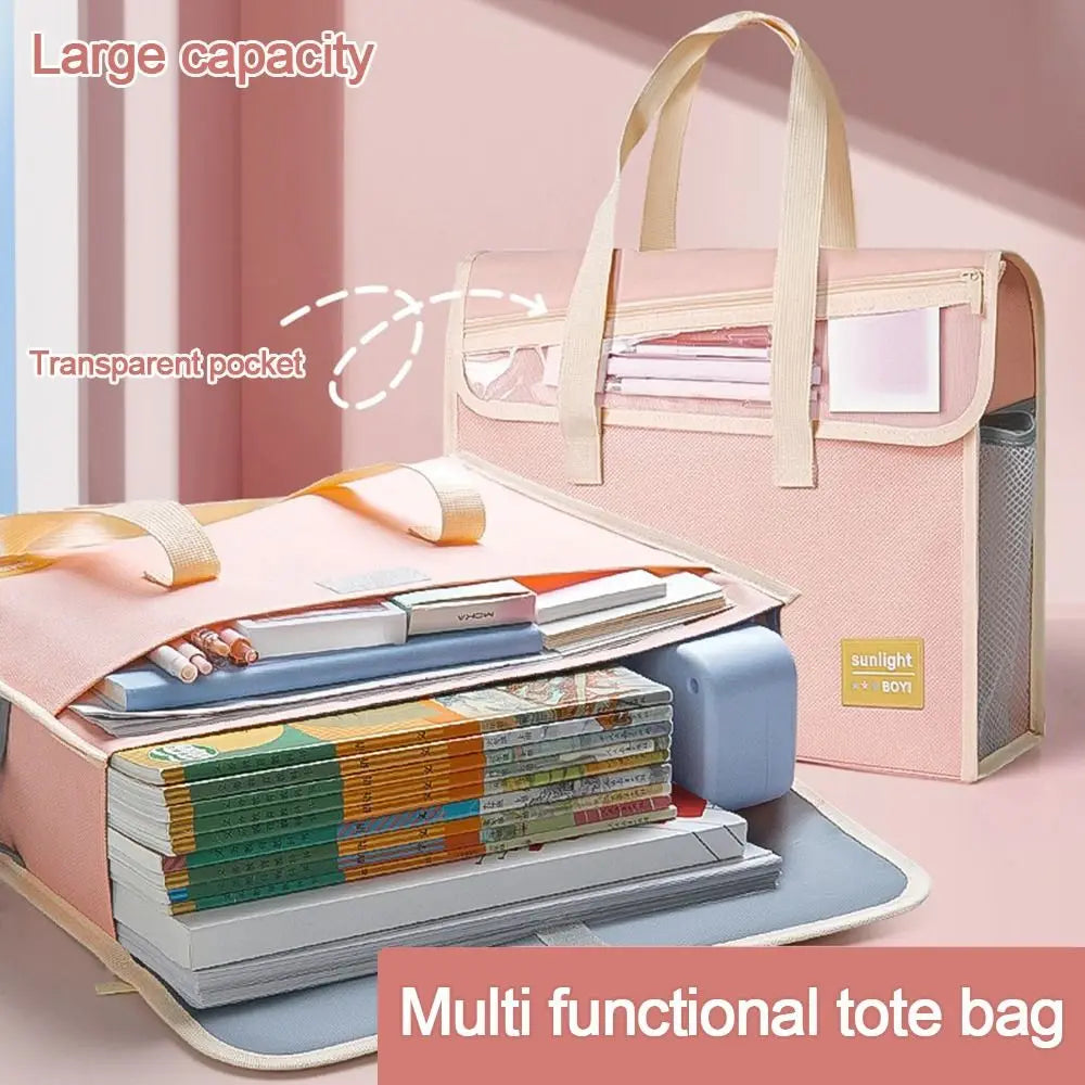 A4 Canvas File Bag – Large Capacity Multilayer Tutoring Bag Canvas File Bag HIP