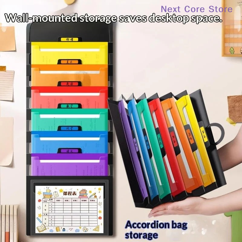 Rainbow 6-Pocket Hanging File Organizer – Wall Mount & Portable Hanging File Organizer HIP