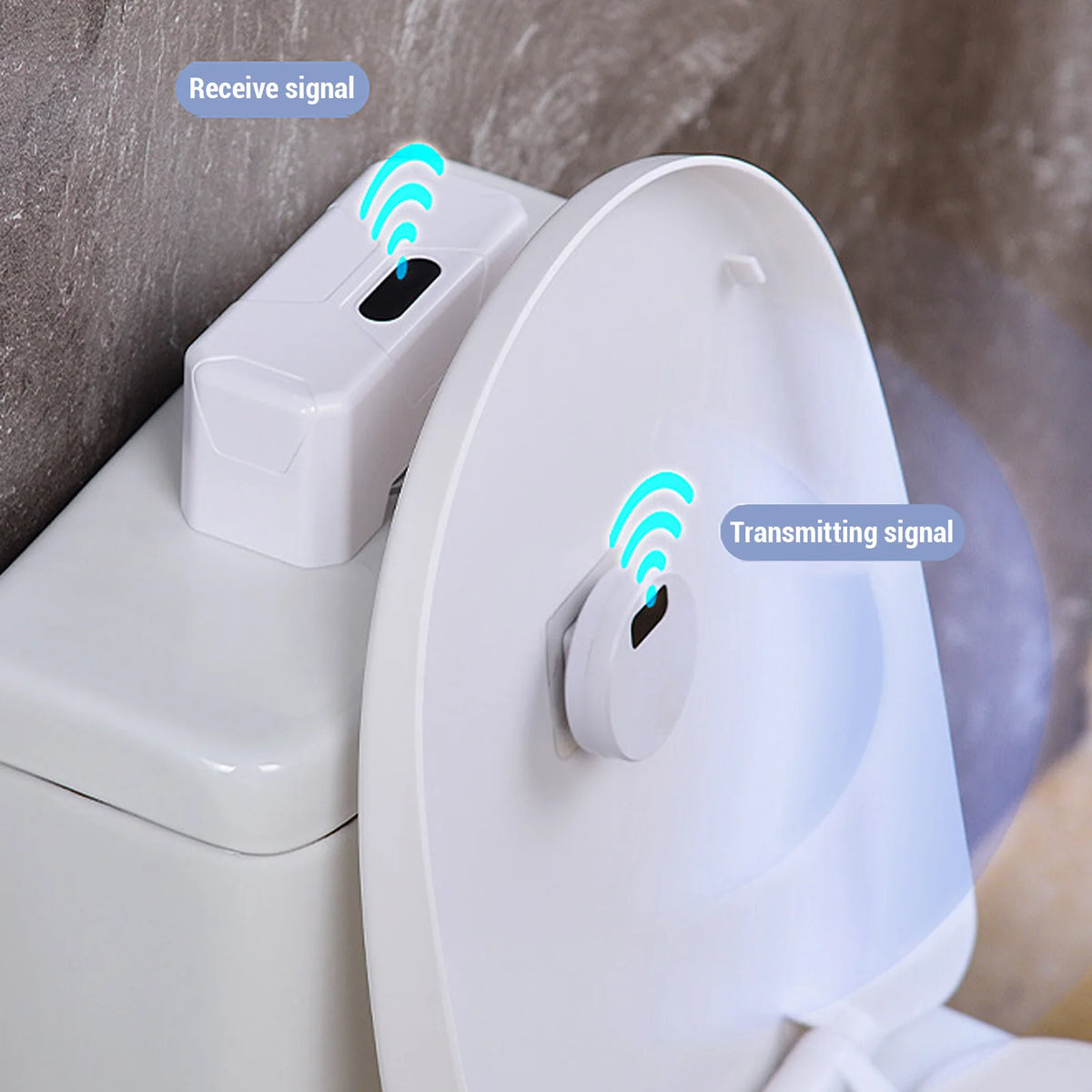 Automatic Toilet Flusher Touchless Toilet Flush Kit USB Rechargeable Versatile 20cm Sensing Distance IPX6 Water Proof for Home HIP