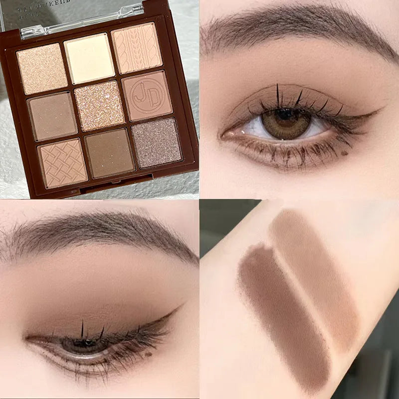JUJU Dream 9-Shade Brown Earth Eyeshadow Palette – Matte & Shimmer Eyeshadow Palette HIP 01