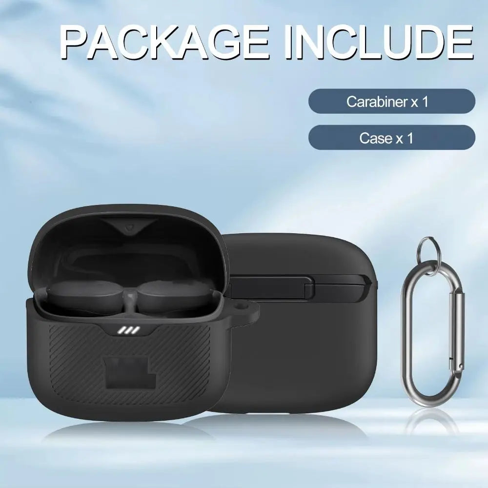 Silicone Case + Carabiner for JBL Tune Buds 2 – Shockproof Earphone Case Cover HIP