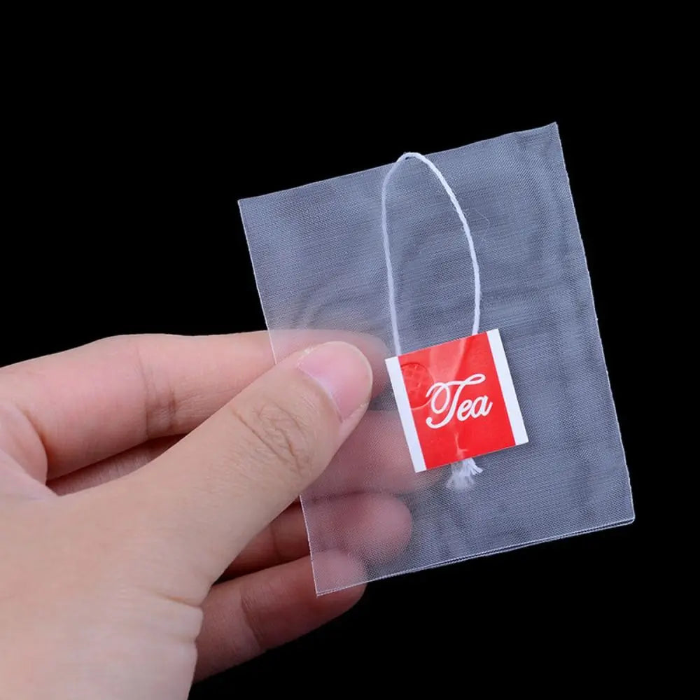 100-Pack Nylon Empty Tea Bags with String – Heat-Sealable Tea Filter Bags HIP