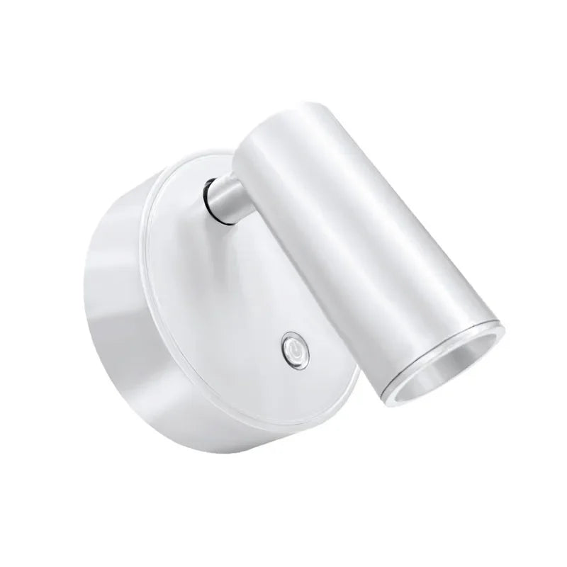 USB Rechargeable Magnetic LED Wall Lamp Reading Light With Touch Switch Dimmable Bedside Lamp Cordless Wall Lamp Spotlight HIP White