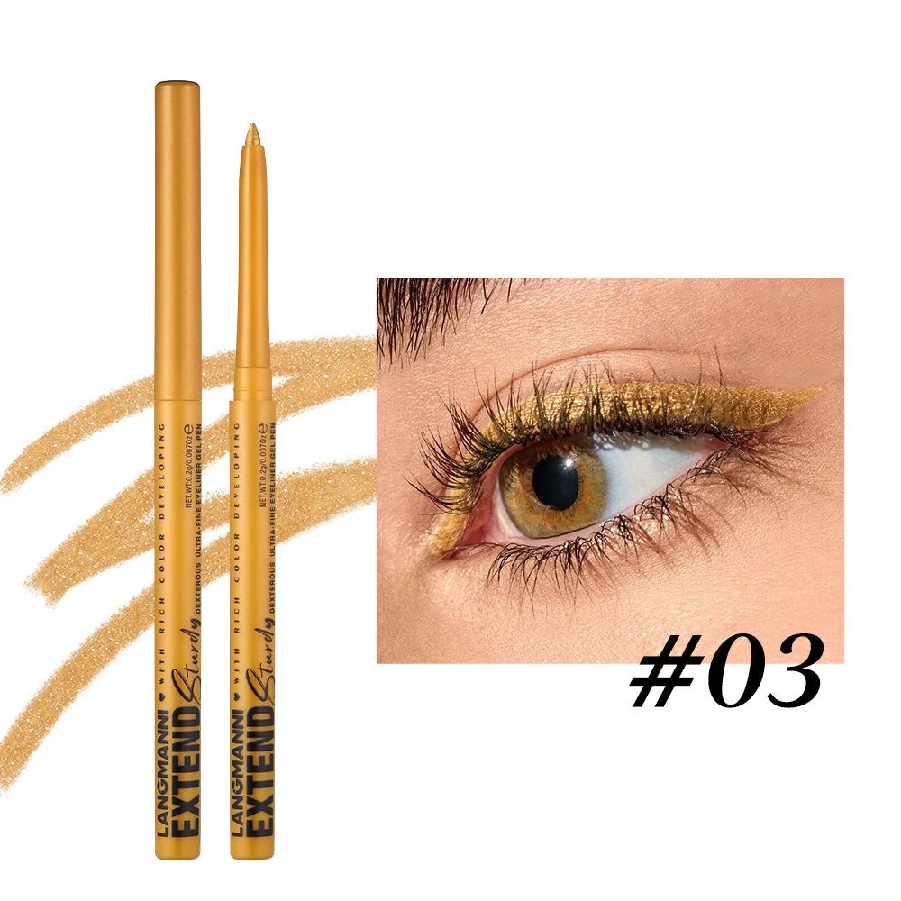 Waterproof Eyeliner Gel Pencil Matte Glitter Lying Silkworm Eye Shadow Pen Brown No Smudge Quick Drying Rotatable Eyeliner Stick HIP 03