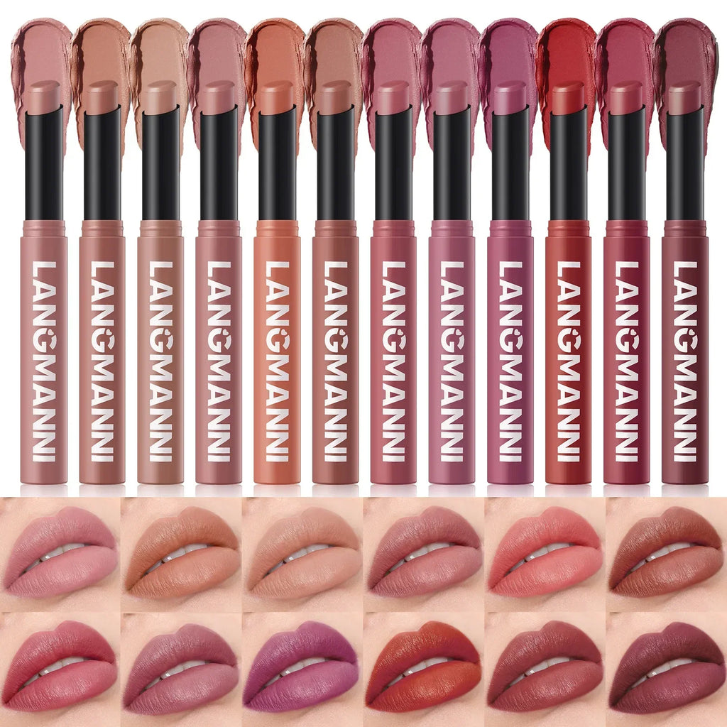 New Rotating Velvet Matte Lipstick Long Lasting Waterproof Lipstick Non-Stick Cup Lip Stain Tint Cosmetics Pencil Liner Makeup HIP