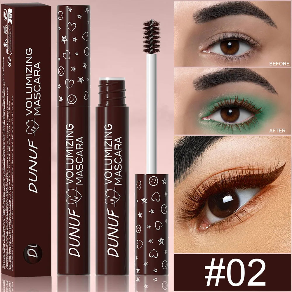 DUNUF Colorful Waterproof Curling Mascara – Blue Green Purple Colorful Mascara HIP 02