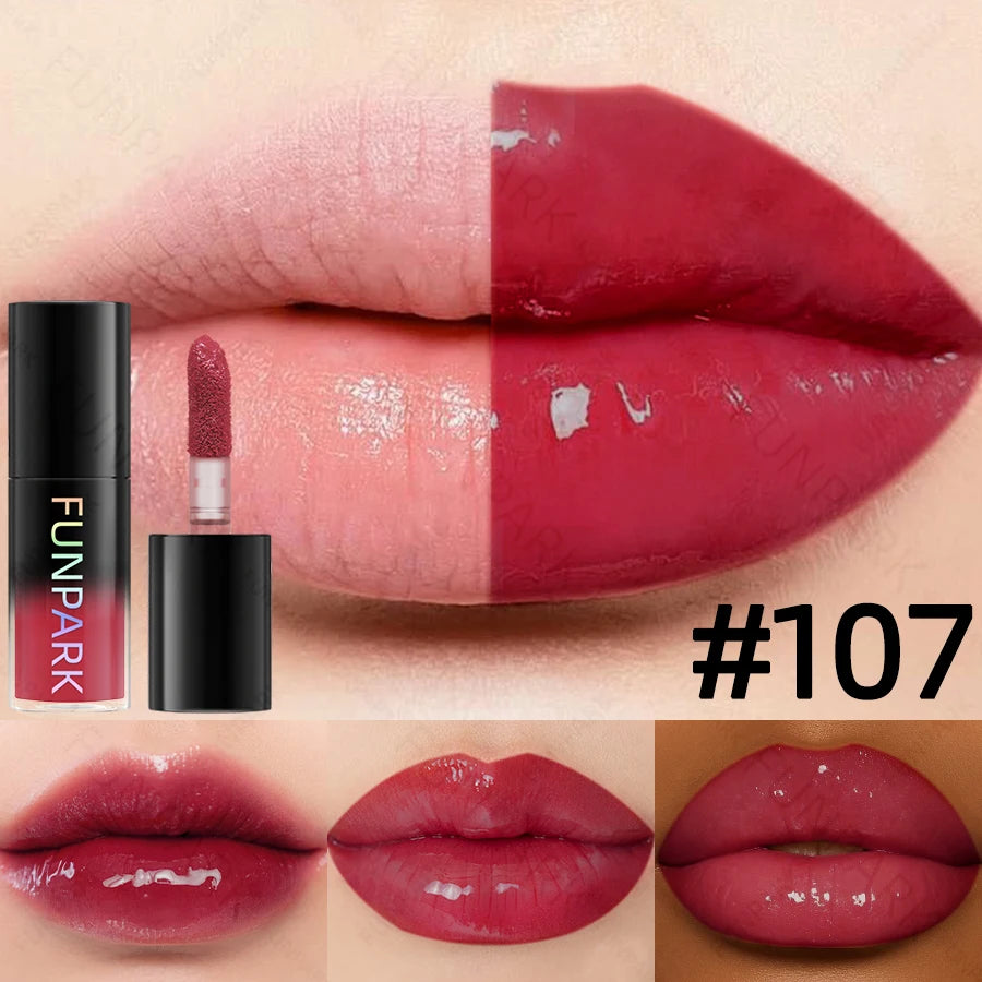1PC Moisturizing Lip Gloss 15 Color Lip Blam Lip Oil for Lips Long Lasting Liquid Pink Red Makeup Gifts Lip Glaze High Pigment HIP 107