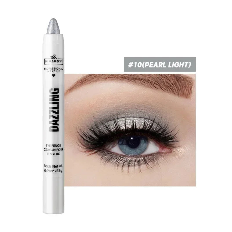 12 Colors Pearlescent Eyeshadow Pencil Waterproof Long Lasting Glitter Shimmer Eye Shadow Pen Eyeliner Stick Eyes Makeup Tools HIP 10