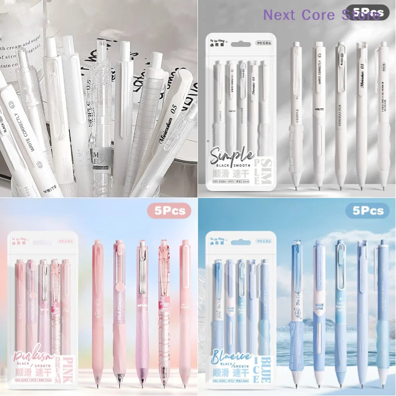 5-Piece Quick-Dry Gel Pen Set – Smooth Student & Office Pens Gel Pen Set HIP