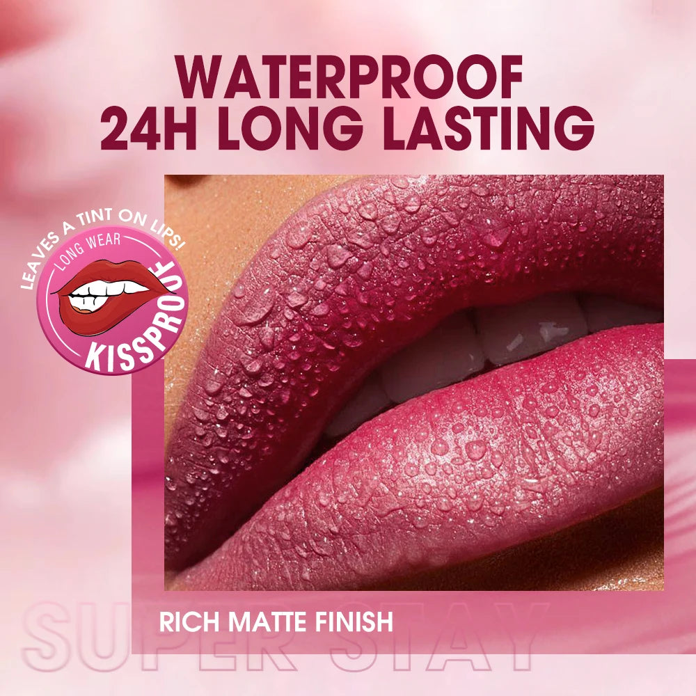 O.TWO.O 8pcs Liquid Lipstick Makeup Set Velvet Matte Lip Tint Waterproof Long Lasting Smudge Proof Lip Gloss Cosmetic Kit HIP