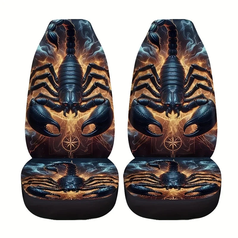 2-Pack Scorpion Print Universal Car Seat Covers – Sedan & SUV Car Seat Covers HIP 1