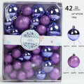 42-Pc Christmas Ball Ornament Set – 7 Colors, 3 Sizes Christmas Ornament Set HIP Purple as shown
