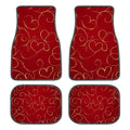 Non-Slip Car Floor Mats Set of 4 – Golden Hearts Design Car Floor Mats HIP black One Size
