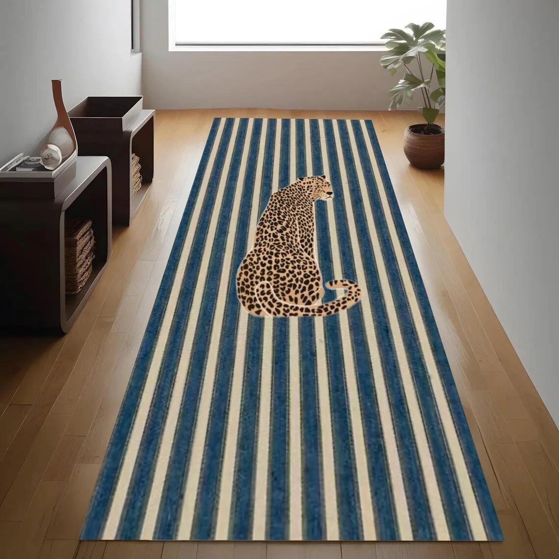 Modern Leopard Runner Rug – Non-Slip Hallway & Kitchen Mat Runner Rug HIP