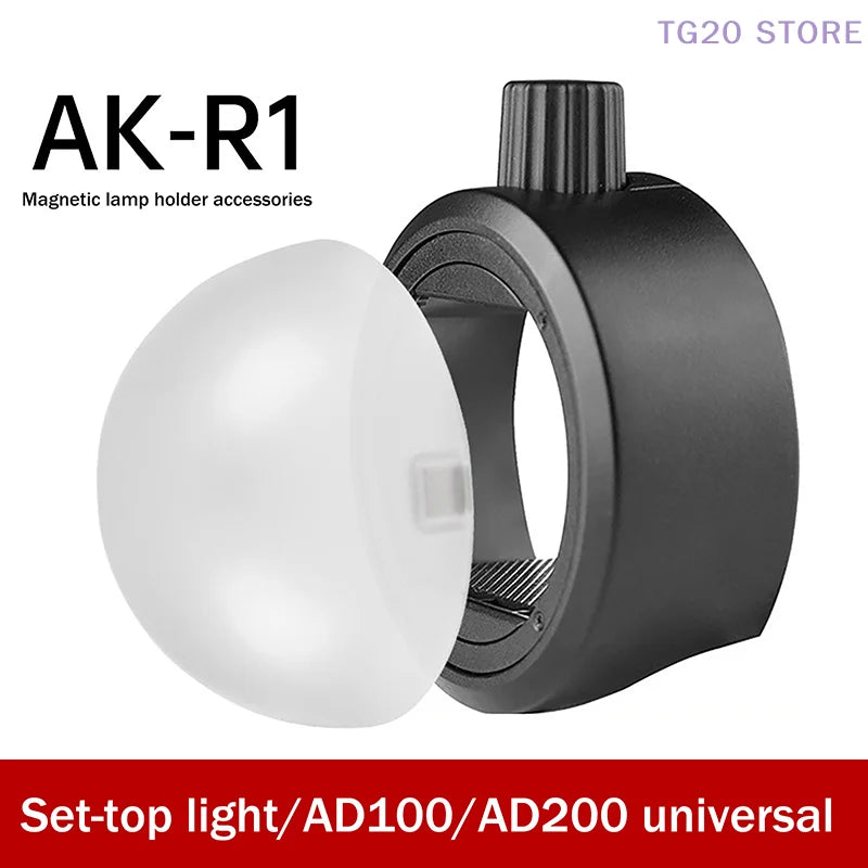 AK-R11 Magnetic Dome Diffuser for V1 AD200 AD200Pro Flash Flash Dome Diffuser HIP