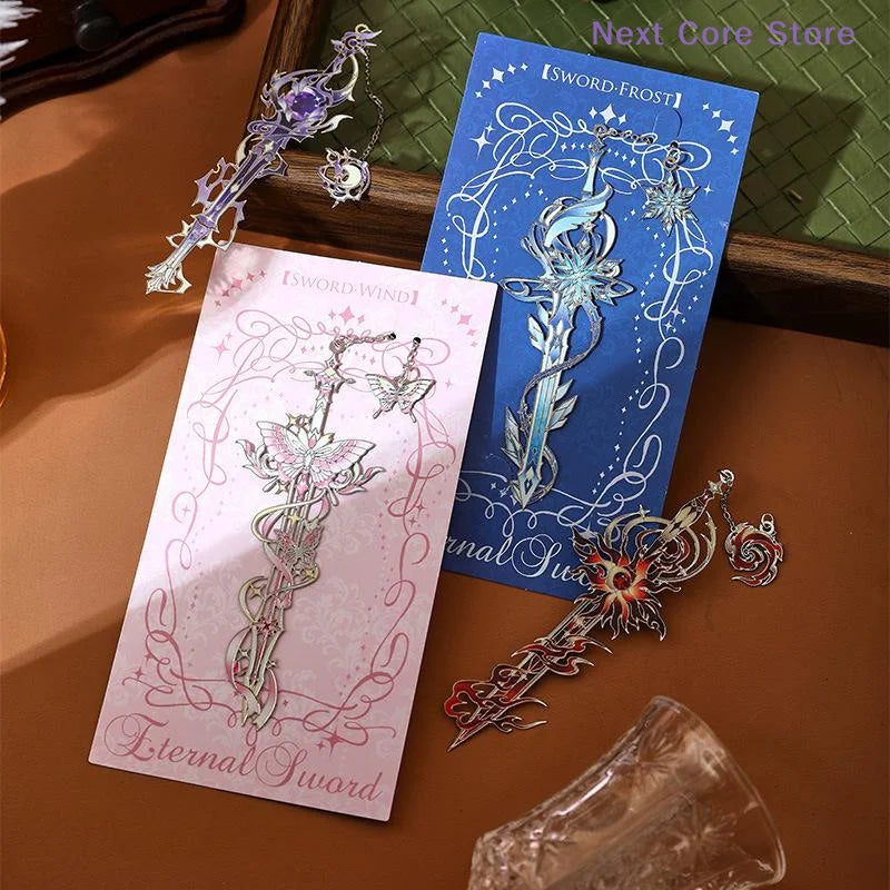 Anime Elemental Metal Bookmark – Colorful Enamel Hollow Design Metal Bookmark HIP