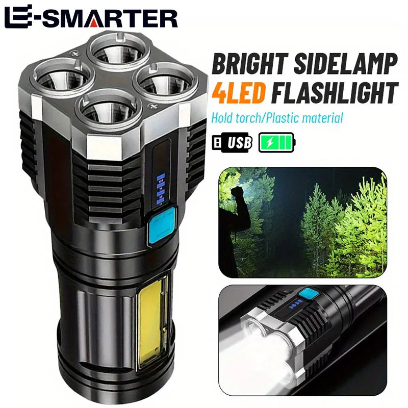 ESMARTER 4-LED USB Rechargeable Flashlight & COB Lantern Rechargeable Flashlight HIP
